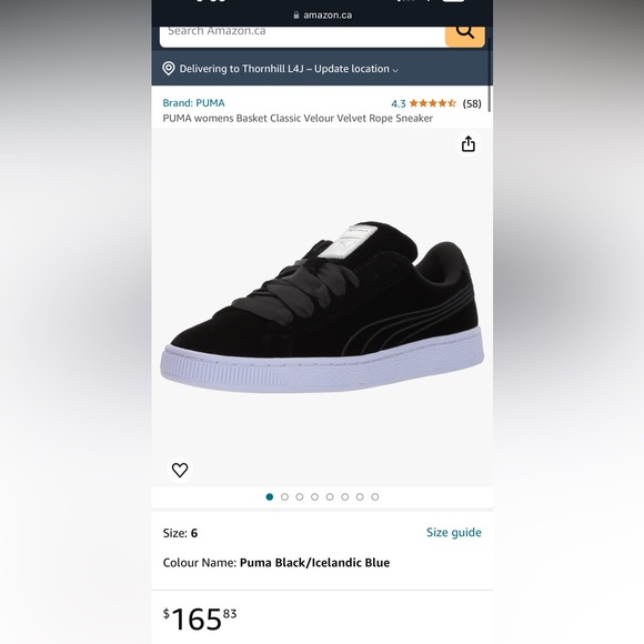 Brand New In Box Never Worn Women’s Puma Basket Classic Velour VR Size 8 - Picture 2 of 9